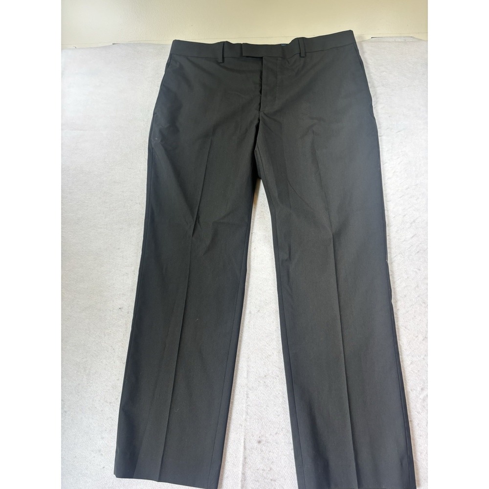 Axist Pants Mens 38x30 Dress Trousers Black  Flat Front Straight Preppy